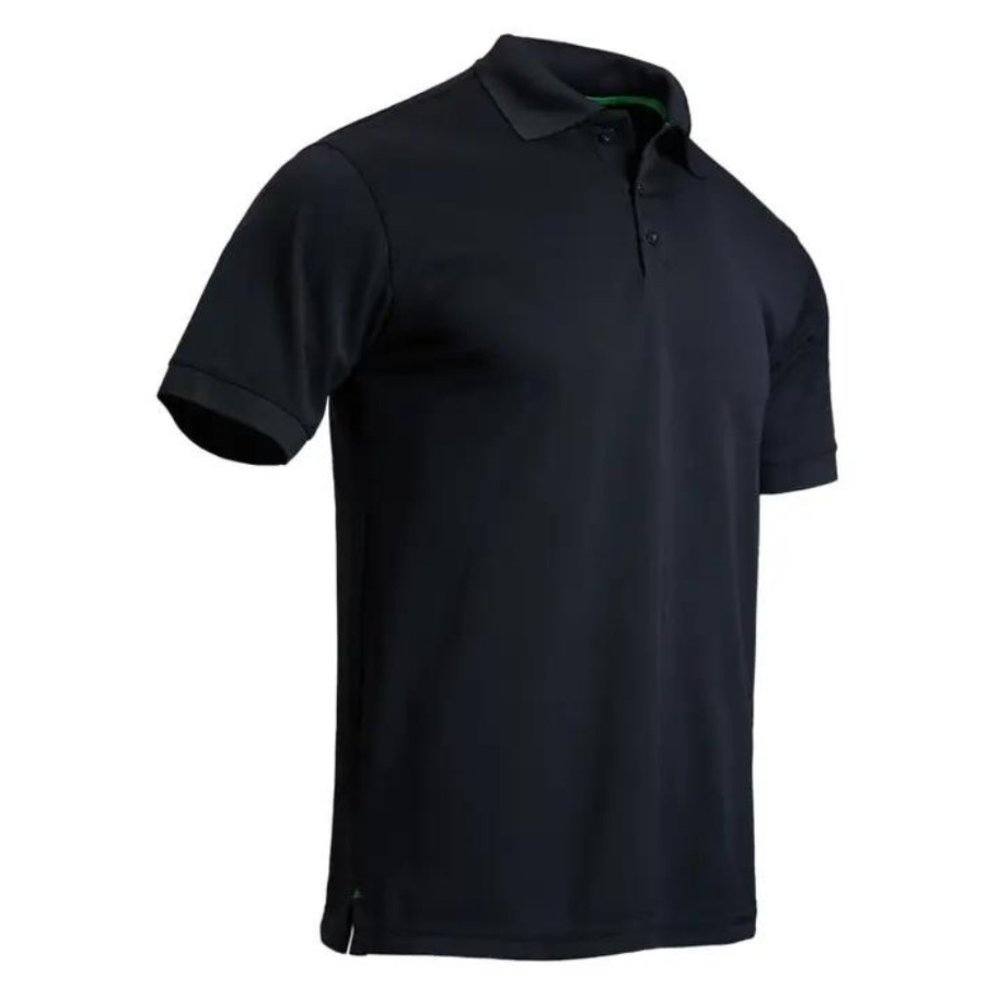 Men's Solid Polo Short Sleeve Shirt - Black